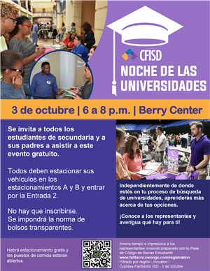 College night October 3 2023 6 to 8 p.m. at the Berry Center